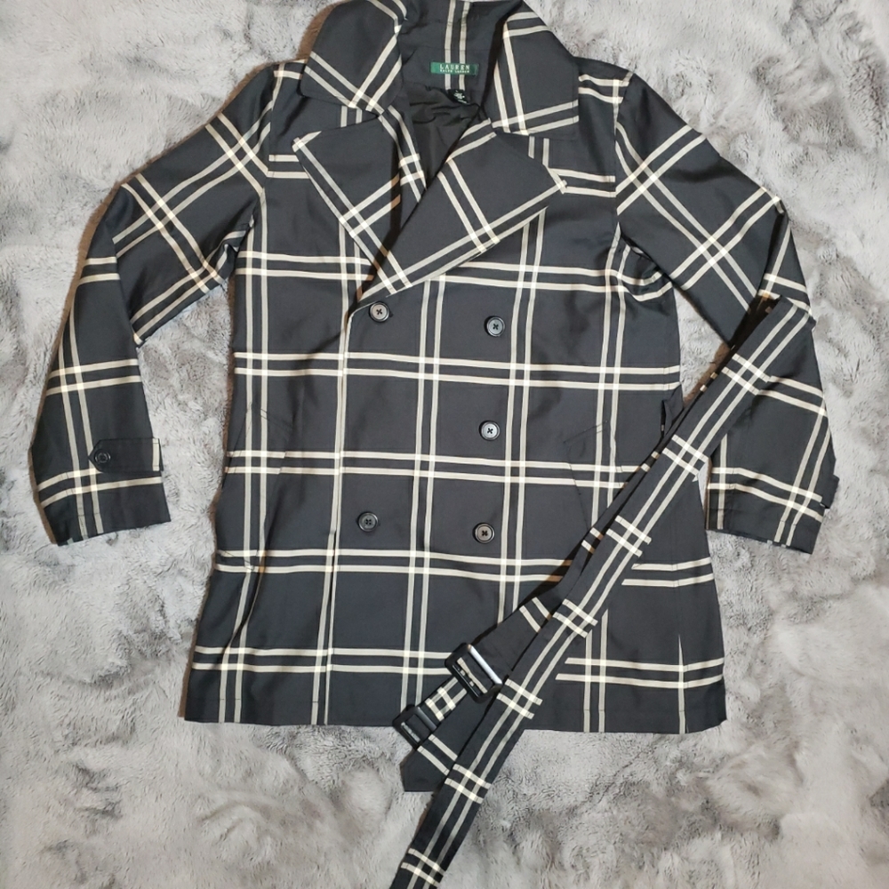 Ralph Lauren Plaid Trench Coat